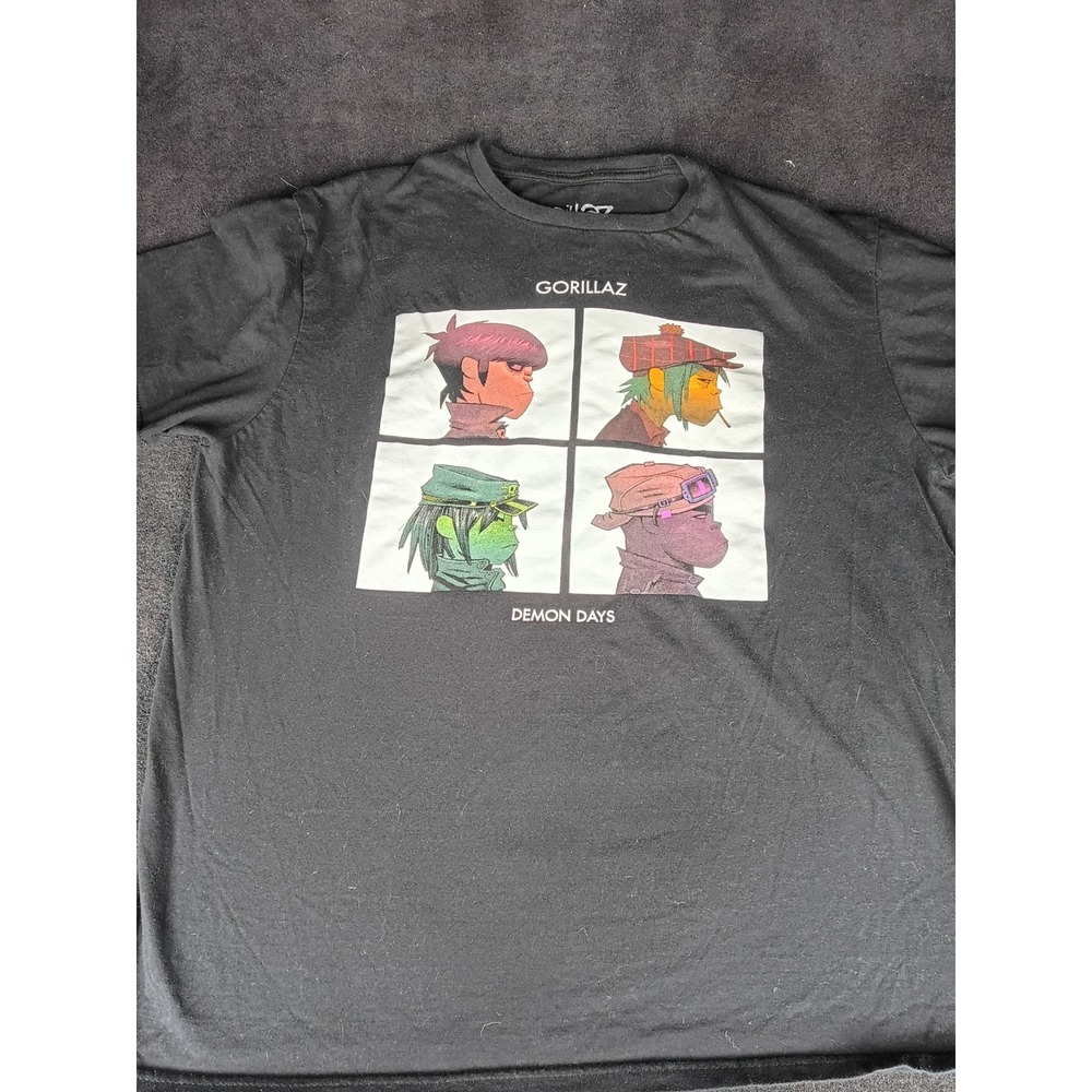 Gorillaz Demon Days Graphic T-Shirt Mens Large Black Band Tee 100% Cotton